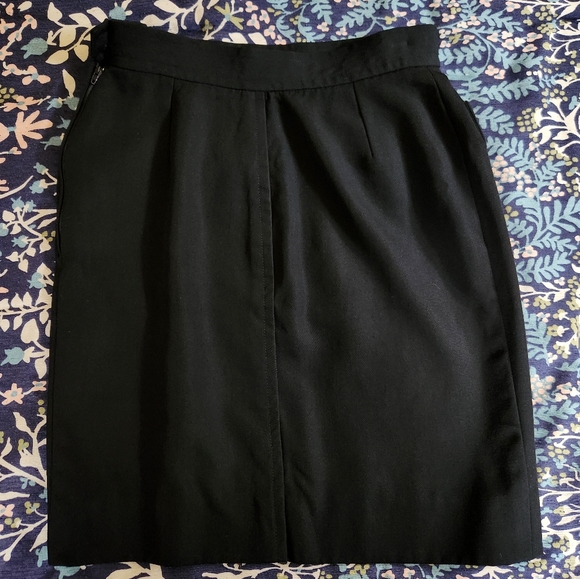 Yves St Laurent Rive Gauche Vintage Black Skirt with Pockets Size 40/Small - Picture 5 of 9